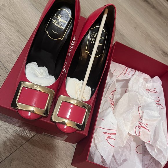 authentic roger vivier 35.5 belle de nuit camelia - Picture 4 of 9